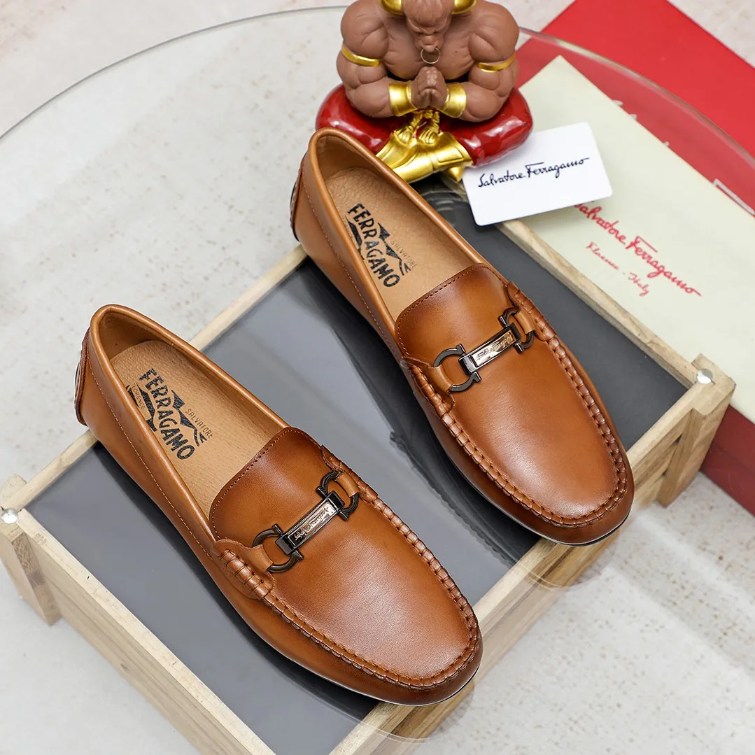 Men's shoes 💰360 🕷🕷【Ferragamo】Ferragamo Popular fashionable casual slip-on shoes🇨🇳Official website counter 1:1 production, original mold opening💯Good quality visible, imported high-end first-layer calfskin, luxurious pigskin lining🌿Very clear texture, high-quality waterproof, non-slip and wear-resistant outsole🎋High quality and low price, truly handmade🍓Color, code number 38-45